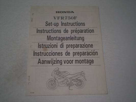 HONDA VFR750F Set-up Instructions and Pre-Delivery Service Manual NS320 #1902