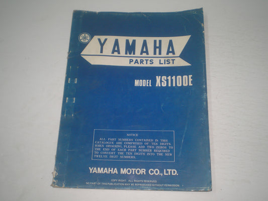 YAMAHA XS1100 E  1978  Parts List / Catalogue  2H7-28198-60  LIT-10012-H7-00  #1747
