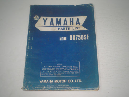 YAMAHA XS750S E 1978  Parts List / Catalogue  2G2-28198-60  LIT-10012-G2-00  #1705