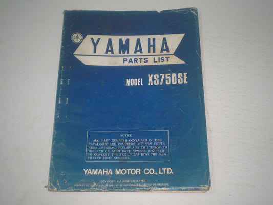 YAMAHA XS750S E 1978 Parts List / Catalogue 2G2-28198-60 LIT-10012-G2-00 #1705
