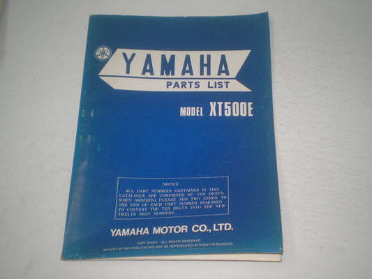 YAMAHA XT500 E  1978  Parts List / Catalogue  2H0-28198-60  LIT-10012-H0-00  #1685
