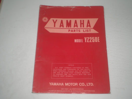 YAMAHA YZ250 E 1978  Parts List / Catalogue  2K7-28198-60  LIT-10012-K7-00  #1713