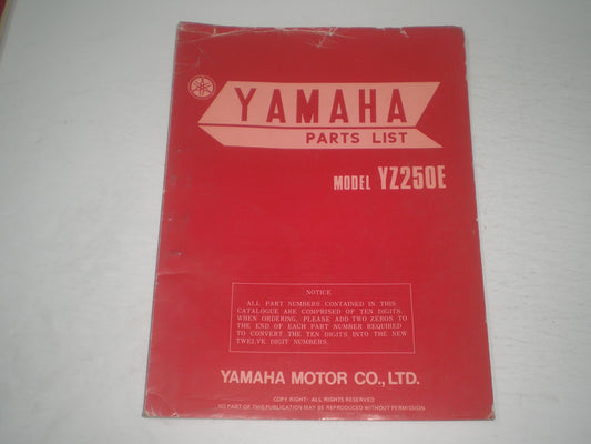YAMAHA YZ250 E 1978 Parts List / Catalogue 2K7-28198-60 LIT-10012-K7-00 #1713