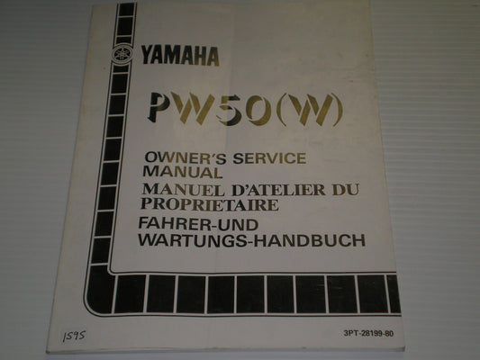 YAMAHA PW50 W Zinger 1989 Owner's Service Manual 3PT-28199-80 #1595