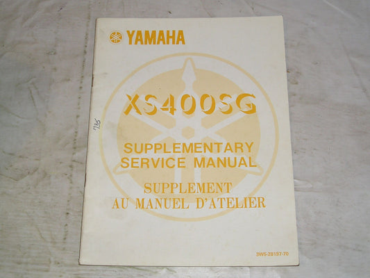 YAMAHA XS400S G  Heritage 1980  Service Supplement Manual  3W5-28197-70  #735