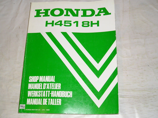 HONDA H4518H 1991  Lawn Tractor  Service Manual  6675880  #993