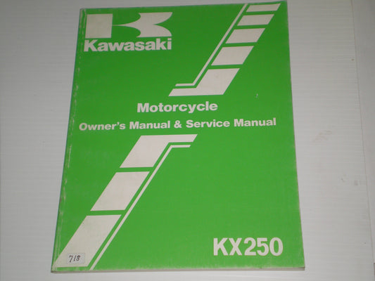 KAWASAKI KX250 E1 1987 Owner's & Service Manual  99920-1366-01  #718