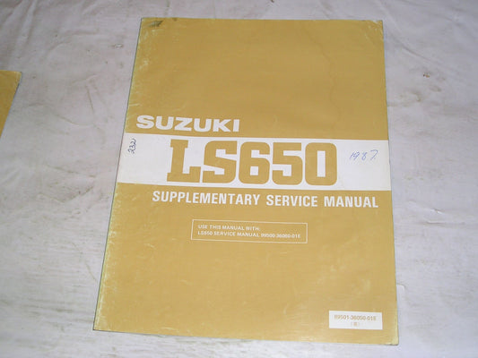 SUZUKI LS650 1987 Service Supplement Manual 99501-36050-01E #232