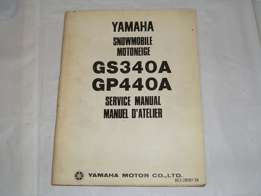 YAMAHA GS340 A GP440 A 1977 Service Manual 8E3-28197-70 #S131