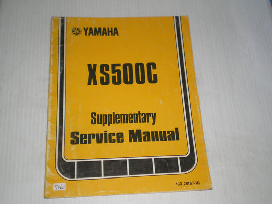 YAMAHA XS500C  XS500 C 1976 Service Manual Supplement  1J3-28197-10  LIT-11616-00-08  #736.1