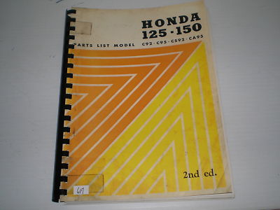 HONDA C92  C95  CA95  CS92 1964  Factory Parts List #617