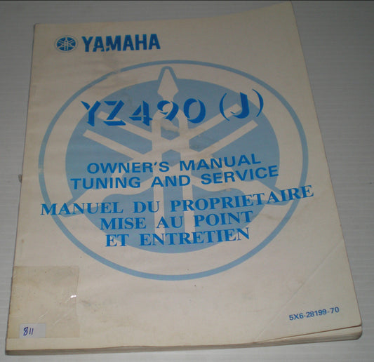 YAMAHA YZ490 (J) 1982  Owner's Manual Tuning & Service  5X6-28199-70  #811