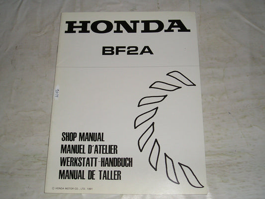 HONDA BF2A 1991 Outboard Motor  Service Manual  66ZV001Z  #1597