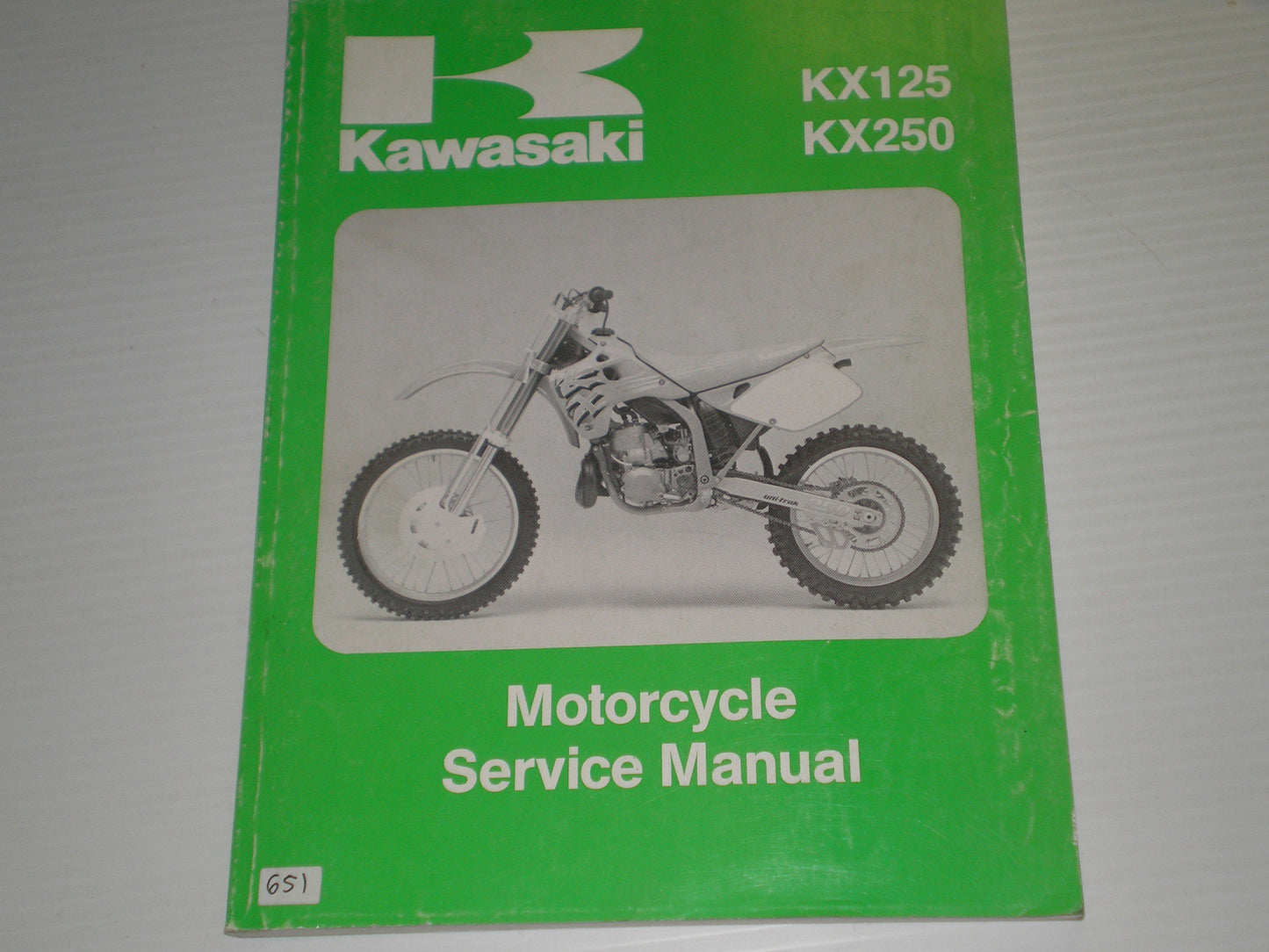 KAWASAKI KX125  KX250  J1 1992  Service Manual  99924-1153-01  #651