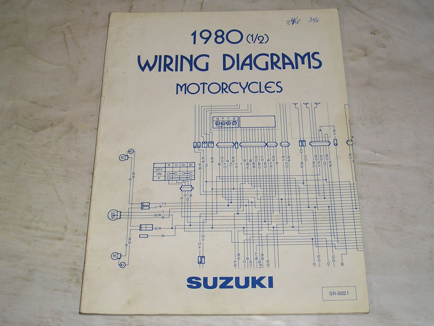SUZUKI DR DS FZ GS GSX PE SP TS  1980 1/2   Wiring Diagrams Manual  SR-0021  #346
