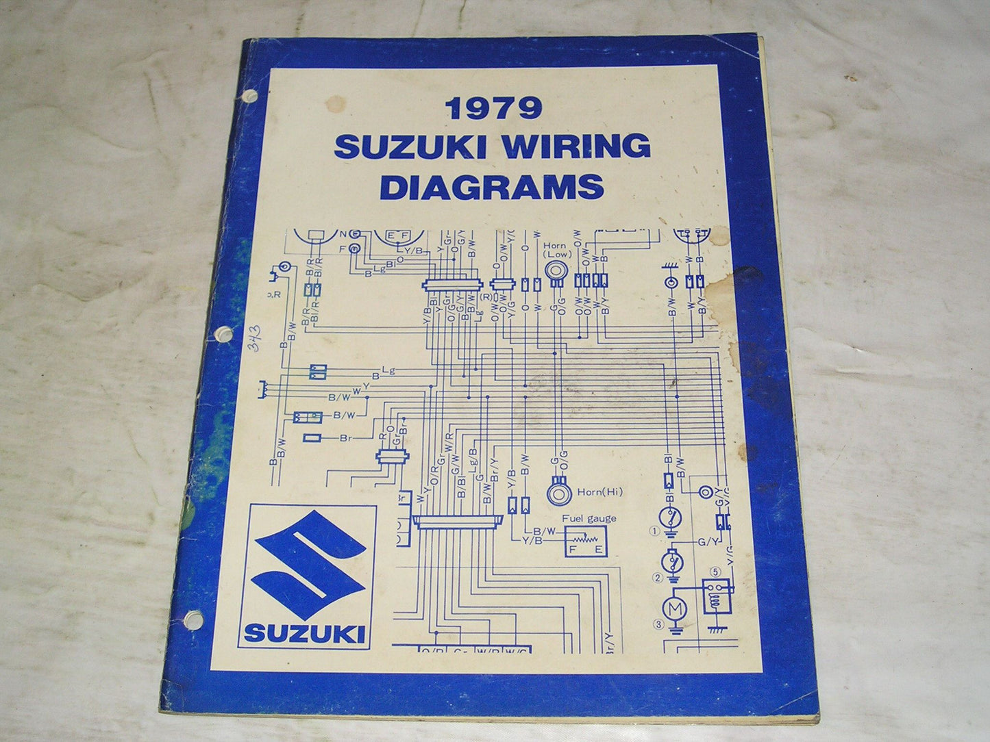 SUZUKI DS DR FZ GS JR OR PE SP TS 1979 Wiring Diagrams Manual  99923-00755  #343