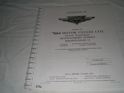 BSA B31 B32 B33 B34 "B" Models 1954-1957  Parts Catalogue  #E43