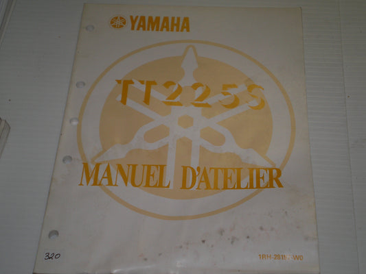 YAMAHA TT225 S 1986  Manuel d'atelier 1RH-28197-WO  #320