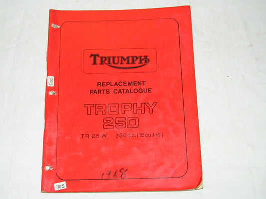 TRIUMPH Trophy 250 TR25W 1968 Parts Catalogue SPC. 6 #E15