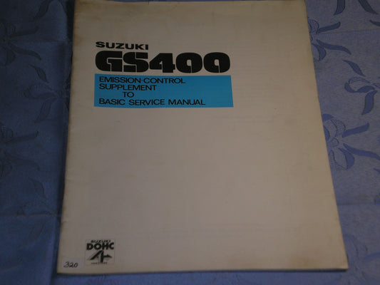 SUZUKI GS400  1978 on   Emission Control Supplement Manual #320.1