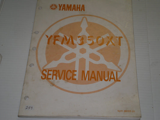 YAMAHA YFM350  XT 1987  Service Manual  1UY-28197-20  #257
