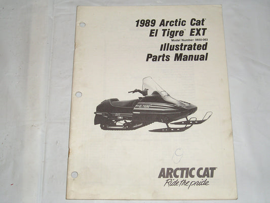 ARCTIC CAT Snowmobile El Tigre EXT 1989 Parts Manual #S22
