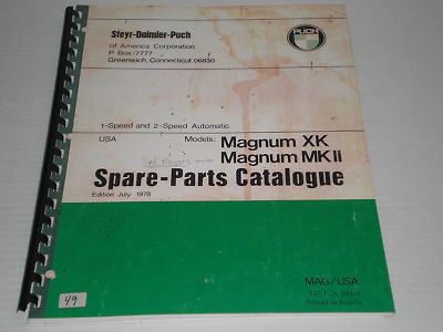 PUCH SEARS Magnum XK & MKII 1978  Parts Catalogue  937.1.71.880.4  #E49