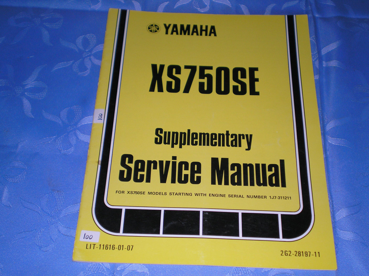 YAMAHA XS750 SE 1978  Service Supplement Manual  2G2-28197-11  LIT-11616-01-07  #100