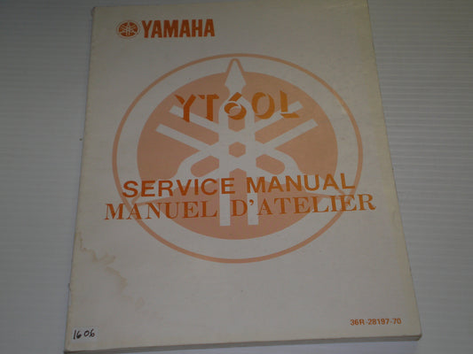 YAMAHA YT60 L TRI-Zinger ATV 1984 Service Manual 36R-28197-70 #1606