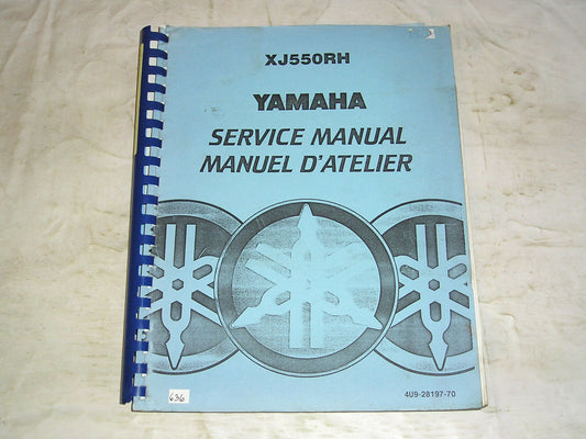 YAMAHA XJ550  RH 1981  Service Manual  4U9-28197-70  #636