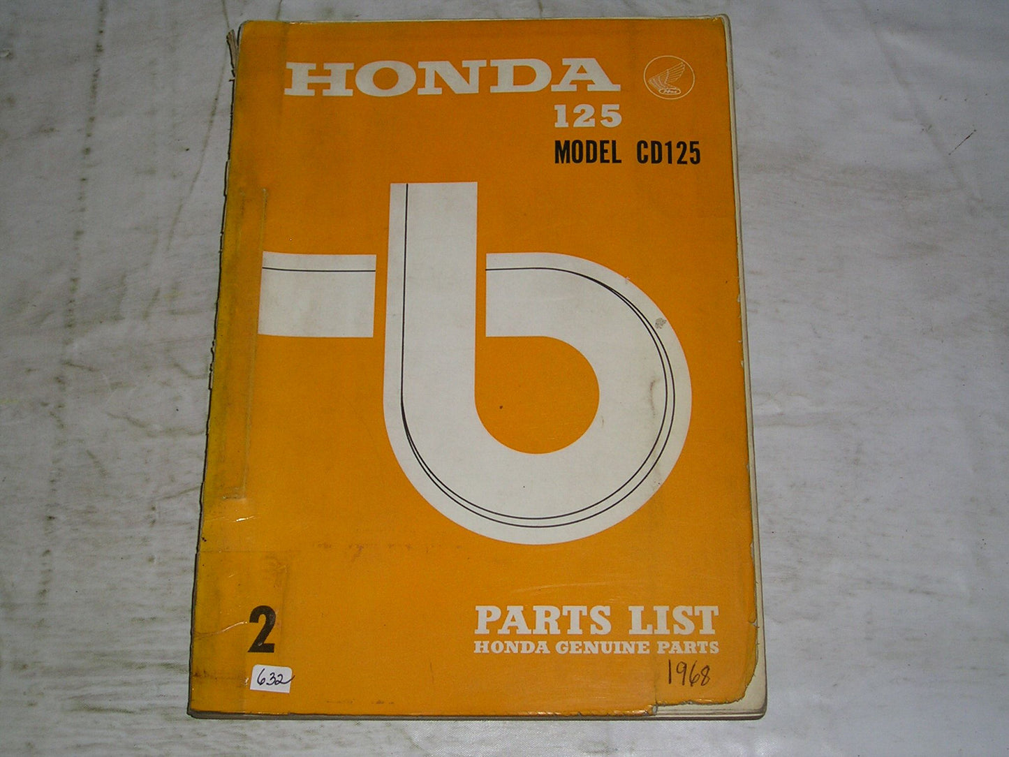HONDA 125  Model CD125 A  1968  Factory Parts List  #632