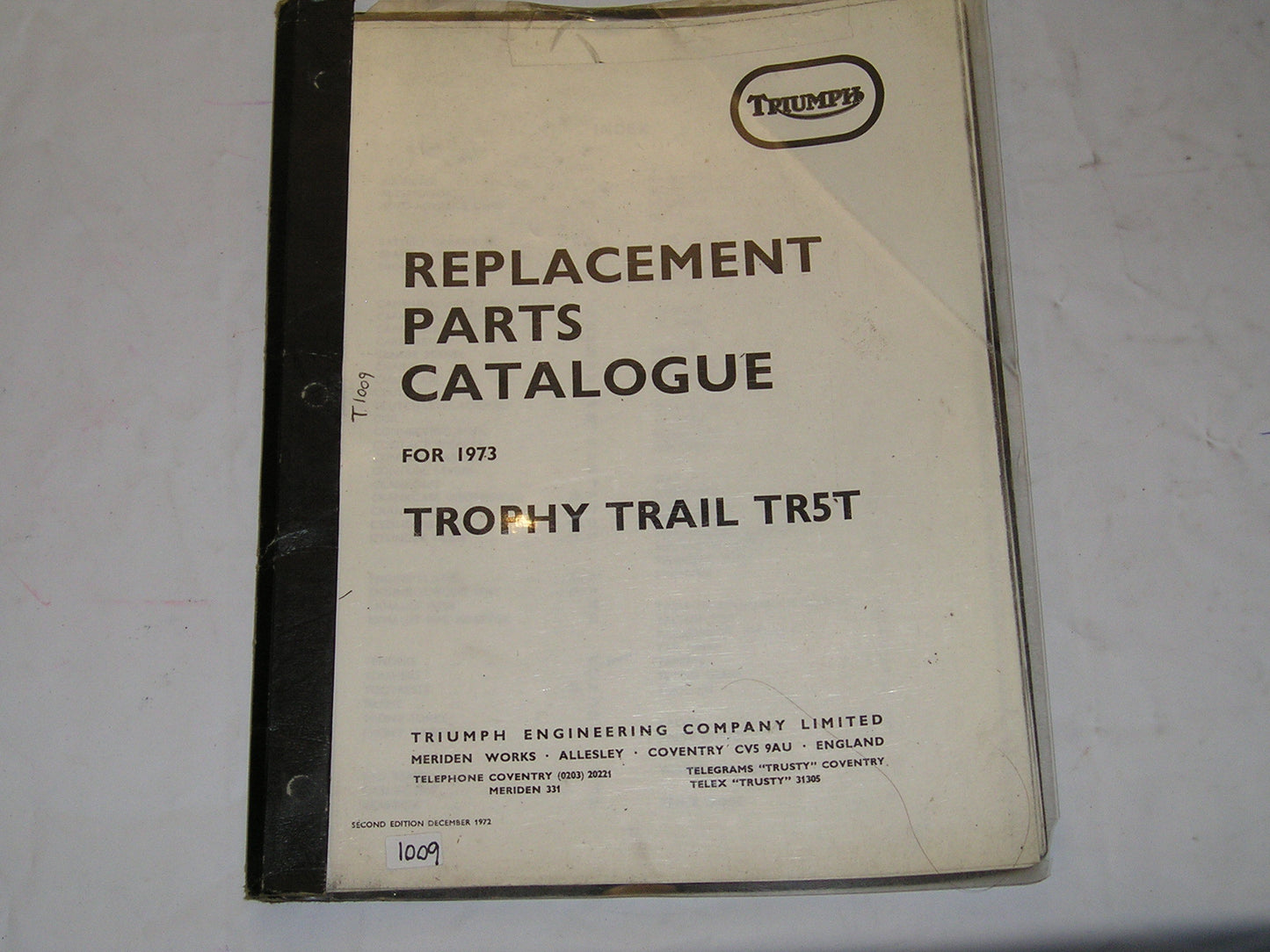 TRIUMPH Trophy Trail TR5T 1973  Parts Catalogue  #E34