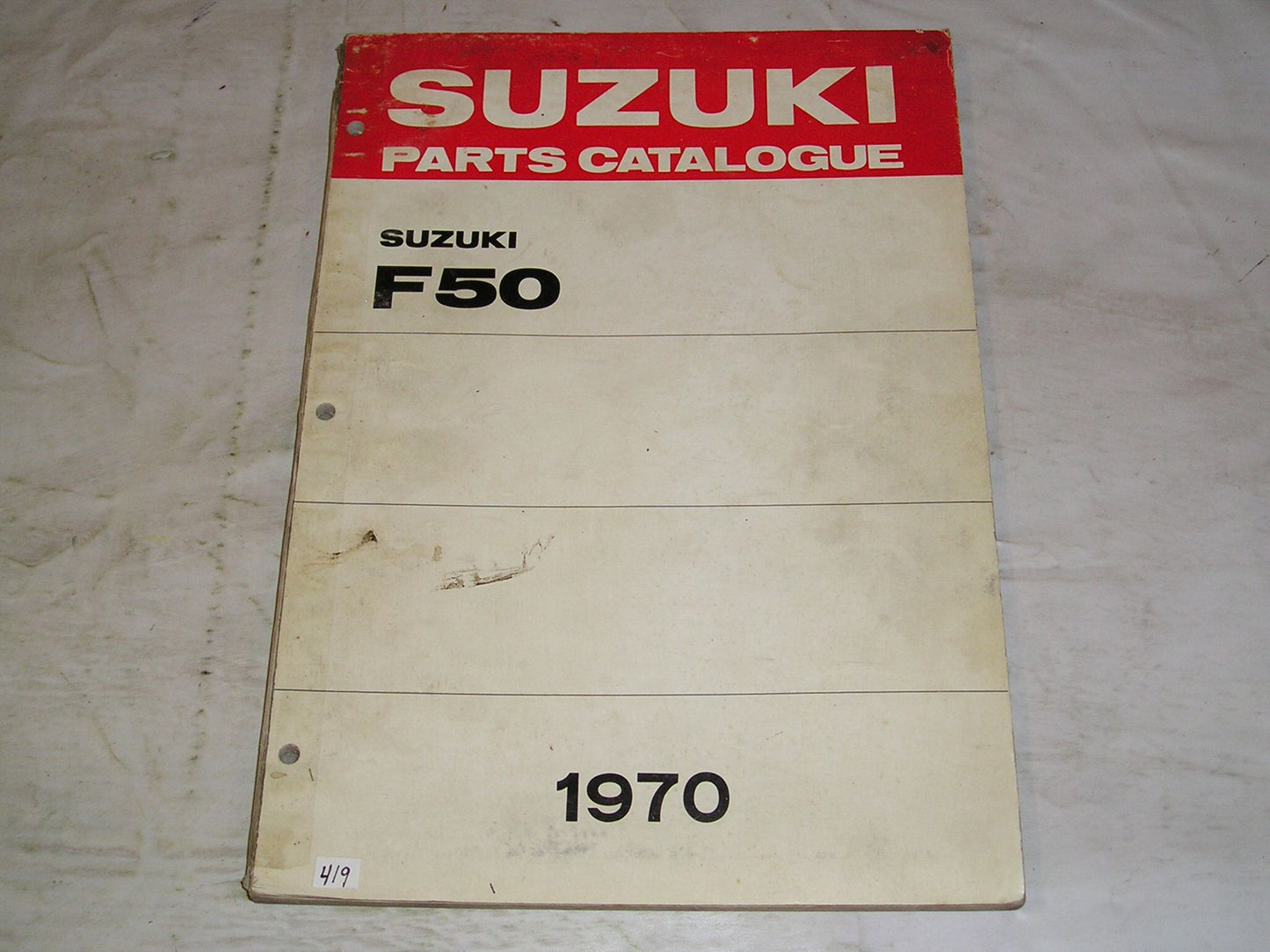 SUZUKI F50  1970  Factory  Parts  Catalogue   #419