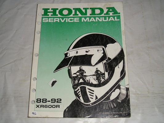 HONDA XR600 R  XR600R  1988 1989 1990 1991 1992  Service Manual  61MN104  #942