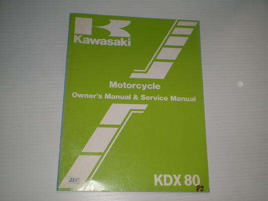 KAWASAKI KDX80 C1 1984 Owner's & Service Manual 99920-1253-01 #285