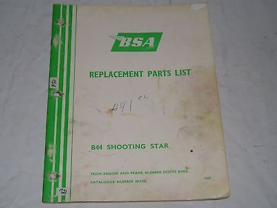BSA B44 Shooting Star 1969 Parts List / Catalogue  00-5706  #E83