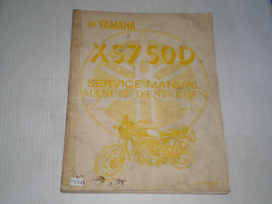 YAMAHA XS750D  XS750 D 1977  Service Manual  1J7-28197-70   #1069