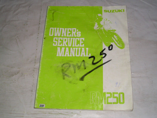 SUZUKI RM250 1991 Service Manual 99011-28C52-01A #245
