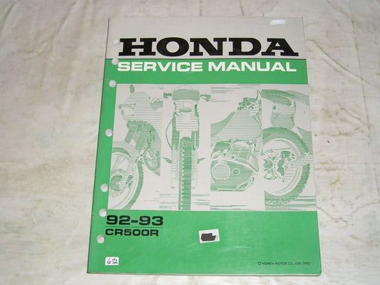 HONDA CR500R  CR500 R 1992-1993  Service Manual  61ML301  #672