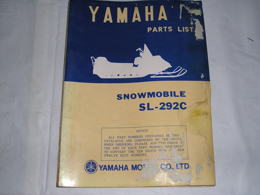 YAMAHA SL292 C  SL-292C  1973  Parts List / Catalogue  839-28198-60  LIT-10018-39-00  #S87