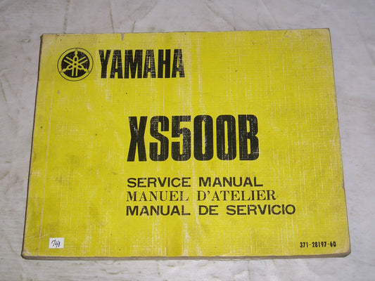YAMAHA XS500B  XS500 B 1975  Service Manual  371-28197-60  #741
