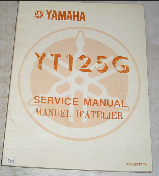 YAMAHA YT125G  YT125 G 1980 Service Manual  3X3-28197-70  #762