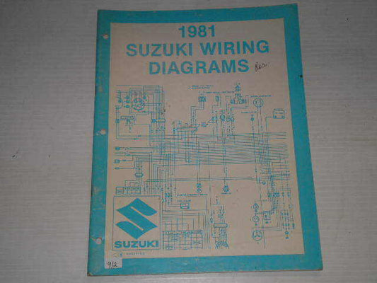 SUZUKI X Model 1981 Wiring Diagrams Service Manual 99923-81755 #912