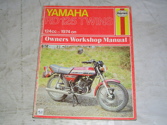 YAMAHA RD125 Twins 1974 on Haynes Workshop Manual 327 #708