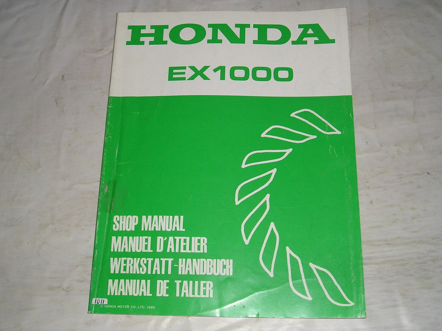 HONDA EX1000 1986  Generator  Service Manual  66ZC000  #1011