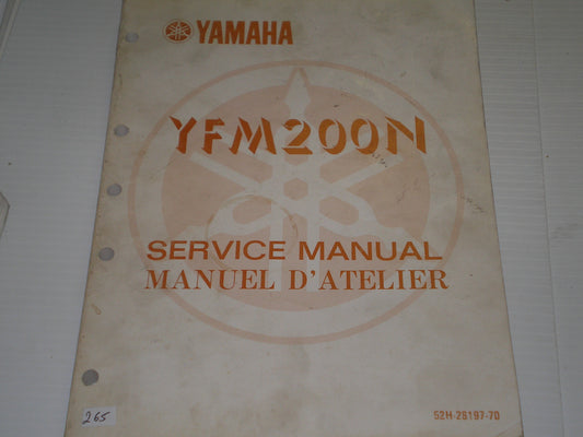YAMAHA YFM200 N 1985  Service Manual  52H-28197-70  #265