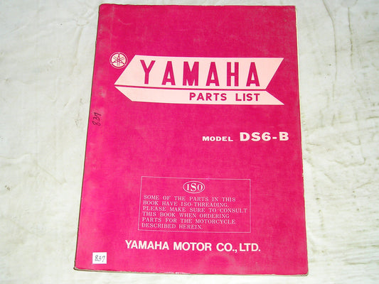 YAMAHA DS6-B  DS6B DS6  1970  Parts List / Catalogue  #837