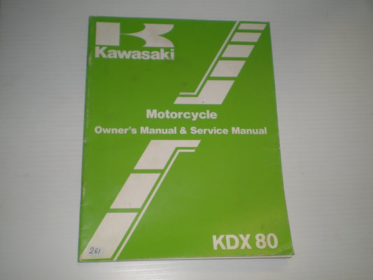 KAWASAKI KDX80 C2 1985  Owner's & Service Manual  99920-1293-01  #261