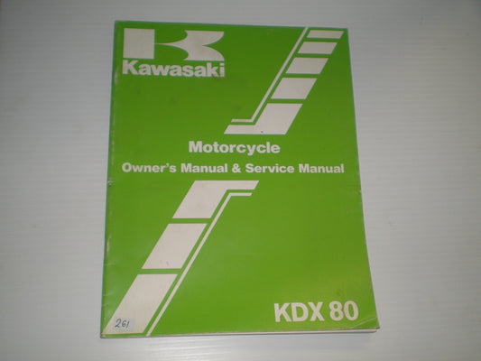 KAWASAKI KDX80 C2 1985 Owner's & Service Manual 99920-1293-01 #261