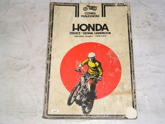 HONDA CB100 CB125 CD125 CL100 SL100 SL125 XL250 1970-1972 Clymer Service Manual M315 #611
